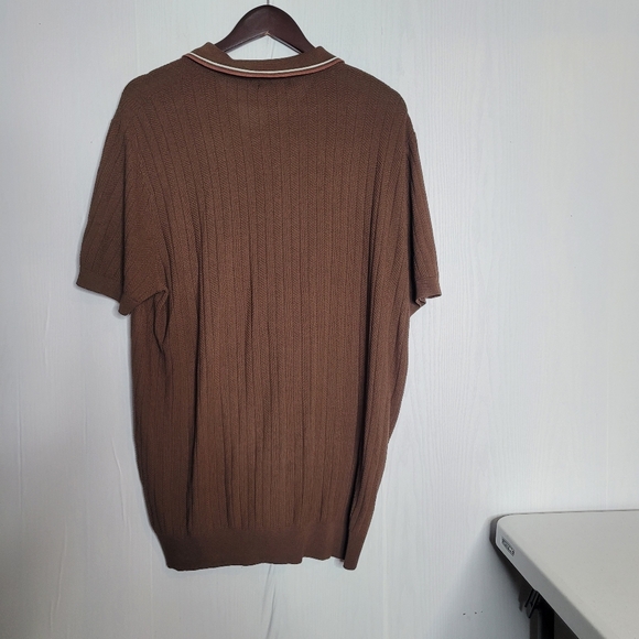 PJ PAUL JONES Mens Knitted Polo Shirts Short Sleeve Textured Pullover Golf Polo - Picture 10 of 16